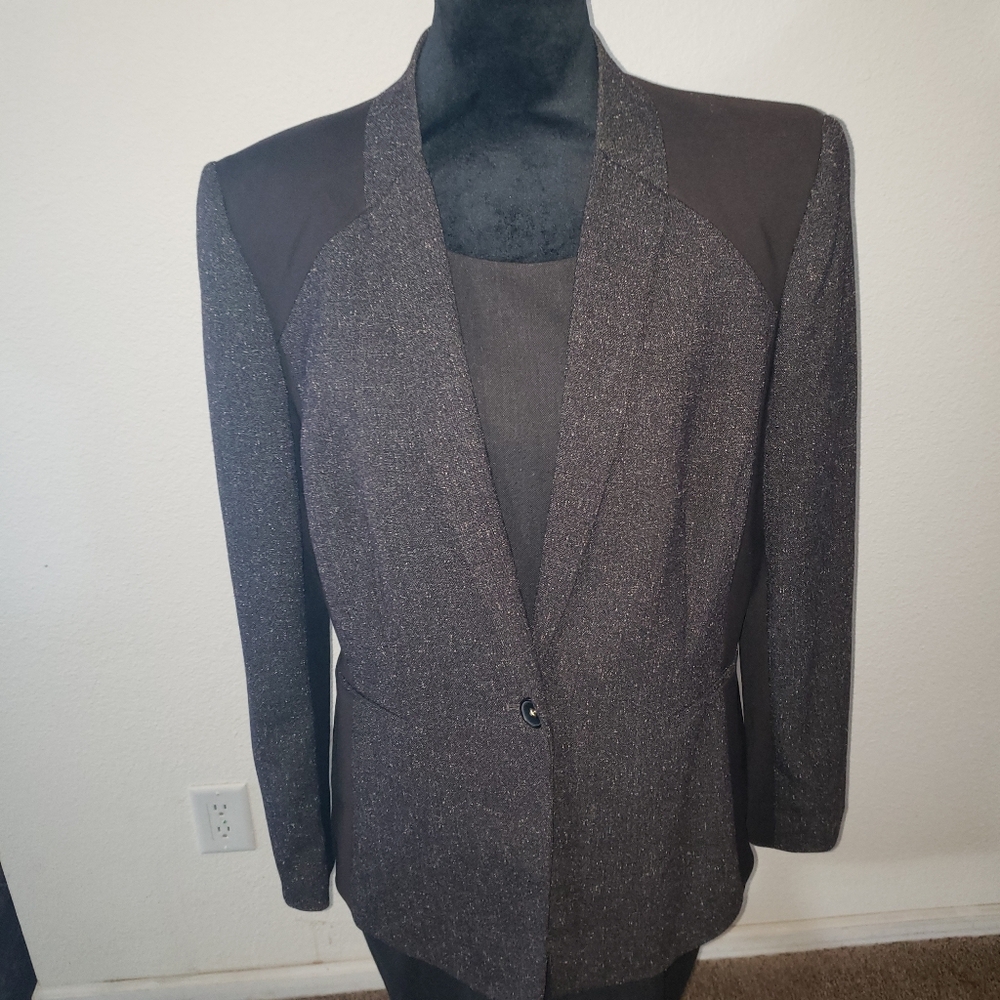 Two Piece Women's Chocolate Brown Suit by Antonio Melani size 14.